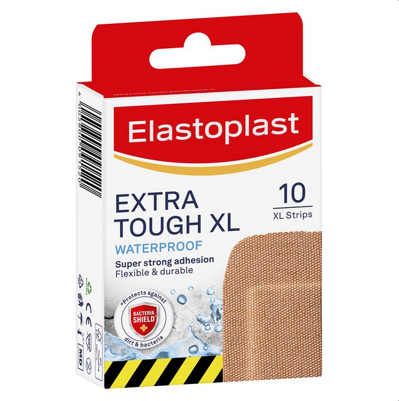 Elastoplast Heavy Fabric Extra Tough Waterproof XL 10 Strips