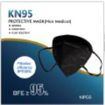 KN95 Face Mask - KN95 Protective Mask Pack of 10 - Black
