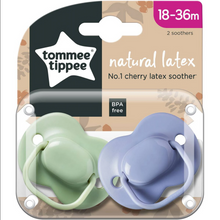 Load image into Gallery viewer, Tommee Tippee Cherry Latex Soother 18-36 Months 2 Pack