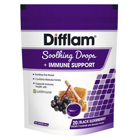 Difflam Soothing Drops + Immune Support Black Elderberry 20 Drops