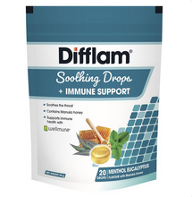 Load image into Gallery viewer, Difflam Soothing Drops + Immune Support Eucalyptus Menthol 20 Drops