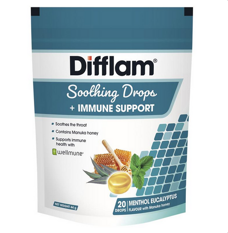 Difflam Soothing Drops + Immune Support Eucalyptus Menthol 20 Drops (Expiry 05/2025)