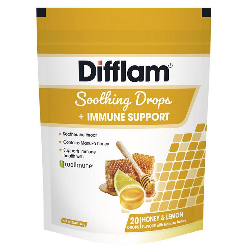 Difflam Soothing Drops + Immune Support Honey & Lemon 20 Drops