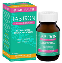 Load image into Gallery viewer, Fab Iron + Vitamin B Complx 60 Tablets