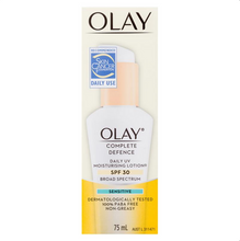 Load image into Gallery viewer, Olay Complete Defence Daily UV Moisturising Lotion Sensitive SPF 30 75mL