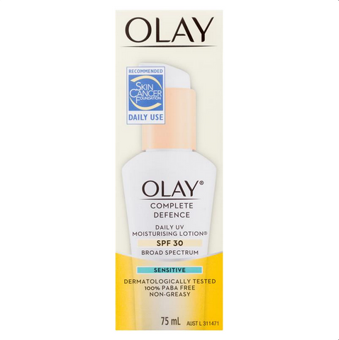 Olay Complete Defence Daily UV Moisturising Lotion Sensitive SPF 30 75mL