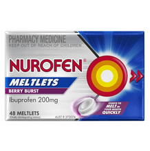 Load image into Gallery viewer, Nurofen Meltlets Pain Relief Berry Burst 200mg Ibuprofen 48 Pack (Limit of ONE per Order)