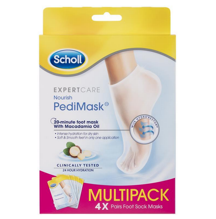 Scholl Dry Skin Macadamia Oil PediMask Multipack 4 Pairs