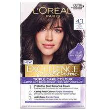 Load image into Gallery viewer, L&#39;Oreal Paris Excellence Cool Creme Permanent Hair Colour 4.11 Ultra Ash Brown