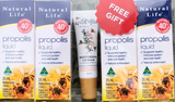 Natural Life Propolis & Manuka Honey Liquid pack - 4 x 25mL + FREE 1 x Lip Balm