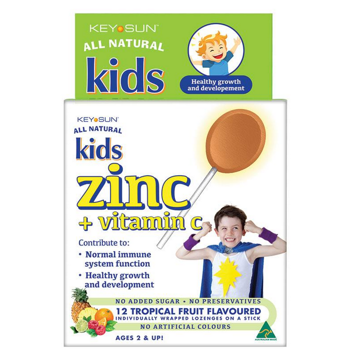 Key Sun All Natural Kids Zinc Plus Vitamin C 12 Lozenges
