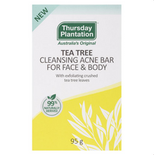 Load image into Gallery viewer, Thursday Plantation Tea Tree Cleansing Acne Bar For Face &amp; Body 95g