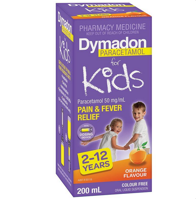 Dymadon Paracetamol for Kids Orange 2 years - 12 years 200mL (Limit ONE per Order)