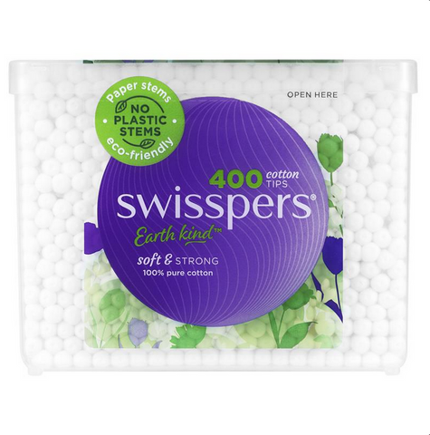 Swisspers Paper Stems Cotton Tips 400 Pack