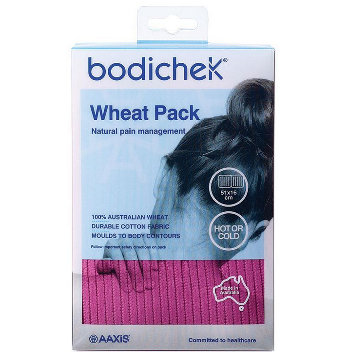 Bodichek Hot or Cold Wheat Pack 2 Section Rectangle - 51 x 16cm (Colours selected at random)