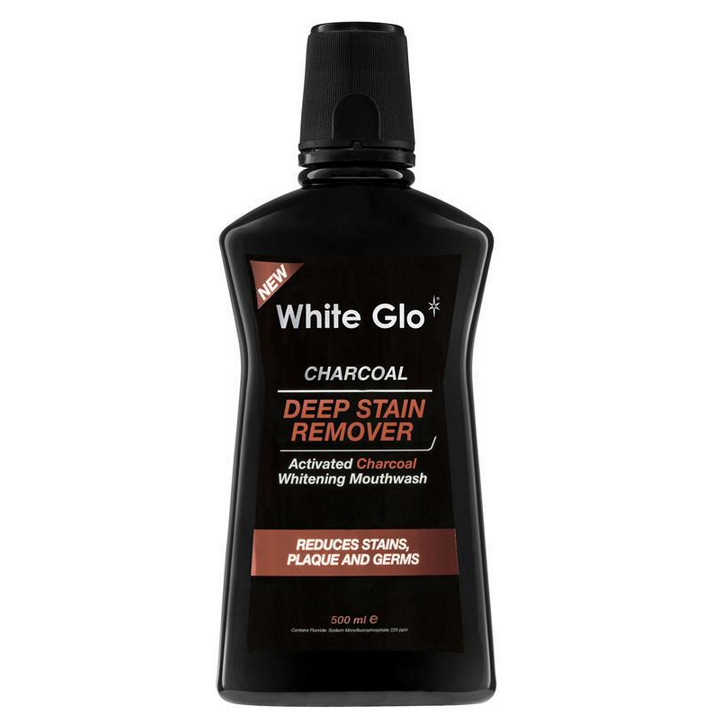 White Glo Charcoal Deep Stain Remover Mouthwash 500mL