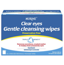 Load image into Gallery viewer, Murine Clear Eyes Gentle Cleansing Wipes 30 Pack