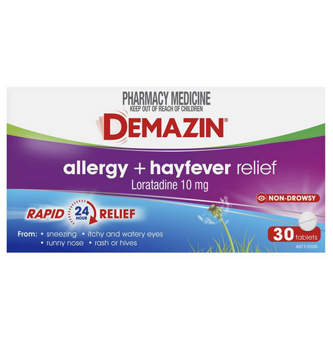 Demazin Allergy + Hayfever Relief Non-Drowsy 30 Tablets (Limit ONE per Order)