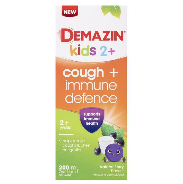 Demazin Kids 2+ Cough + Immune Defence 200mL