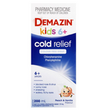 Demazin Kids 6+ Cold Relief Colour Free Syrup 200mL (Limit ONE per Order)