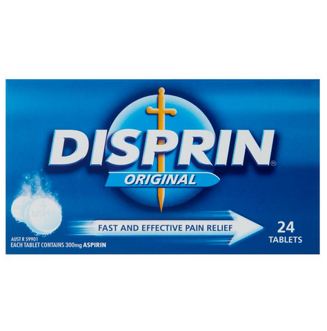 Disprin Original Aspirin 300mg Soluble Direct Fast Acting Pain Relief Tablets 24 Pack