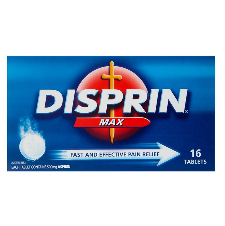 Disprin Max Extra Strength Aspirin 500mg Direct Fast Acting Pain Relief Tablets 16 Pack