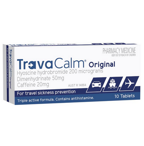 Travacalm Travel Sickness Original 10 Tablets (Limit ONE per Order)