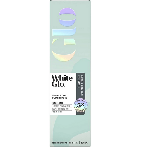 White Glo Charcoal Deep Stain Remover Toothpaste 205g