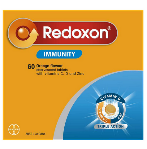 Redoxon Immunity Vitamin C, D and Zinc Orange Flavoured Effervescent 60 Tablets