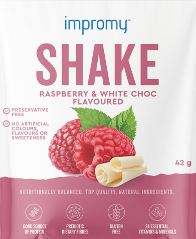 Impromy Shake Raspberry White Choc 42g Sachet - Membership Number Required