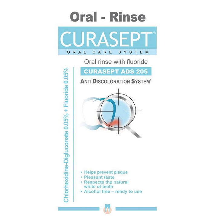 Curasept ADS 205 (Anti Discoloration System) Oral - Rinse 0.05% Chlorhexidine 0.05% Fluoride 200mL