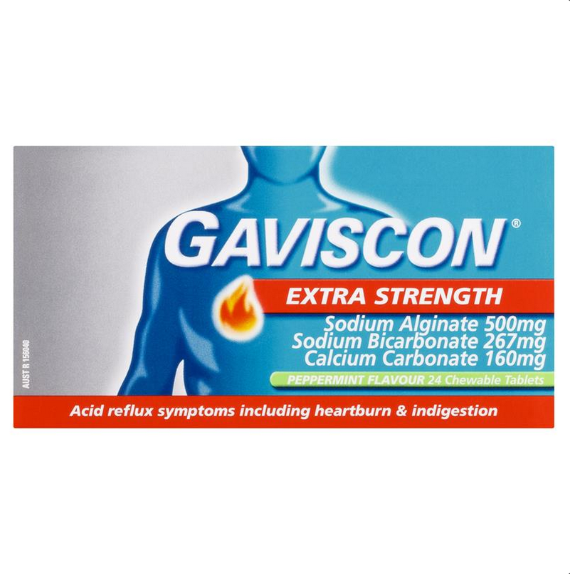 Gaviscon Extra Strength Peppermint Flavour 24 Tablets