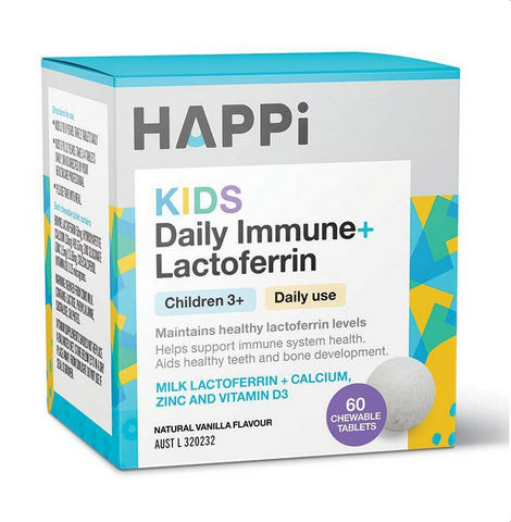 Happi Kids Daily Immune + Lactoferrin Chewable 60 Tablets