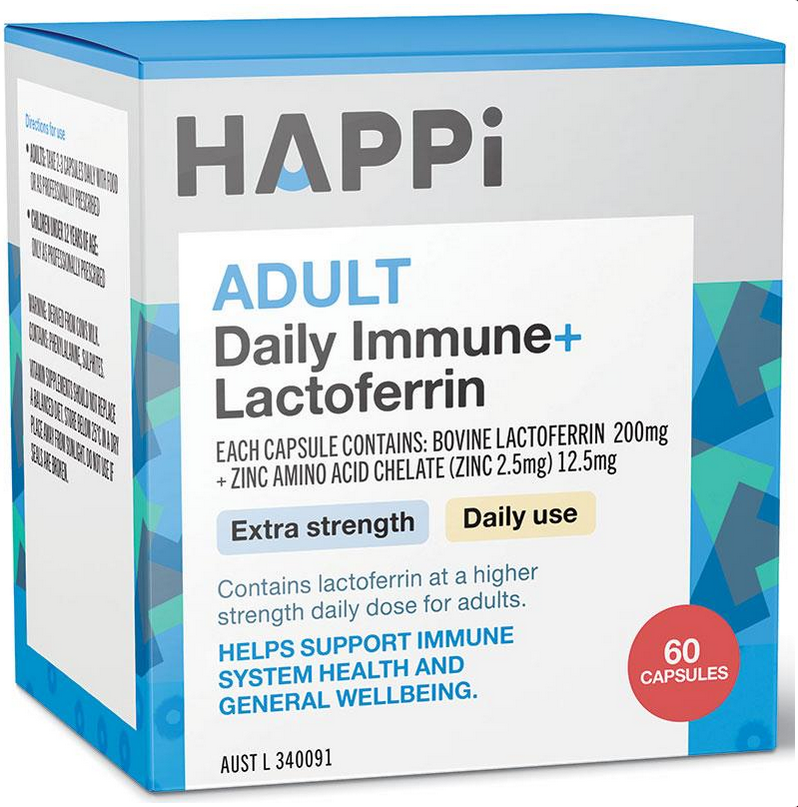 Happi Adults Daily Immune + Lactoferrin 60 Capsules