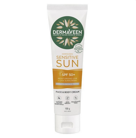 Dermaveen Sensitive Sun SPF 50+ Moisturising Face & Body Cream 100g