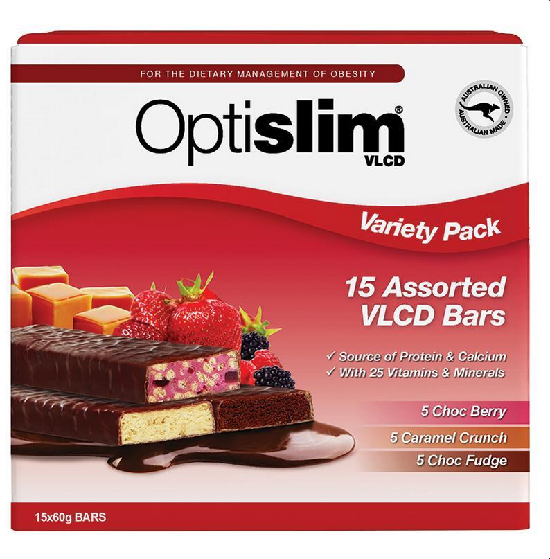 Optislim VLCD Bars Variety 60g 15 Pack - 3 boxes of 5 pack