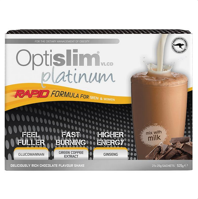 Optislim VLCD Platinum Chocolate Shake 21 x 25g Sachets