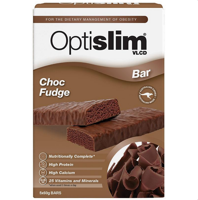 OptiSlim VLCD Bar Choc Fudge 5 x 60g Bars