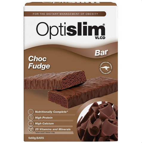 OptiSlim VLCD Bar Choc Fudge 5 x 60g Bars