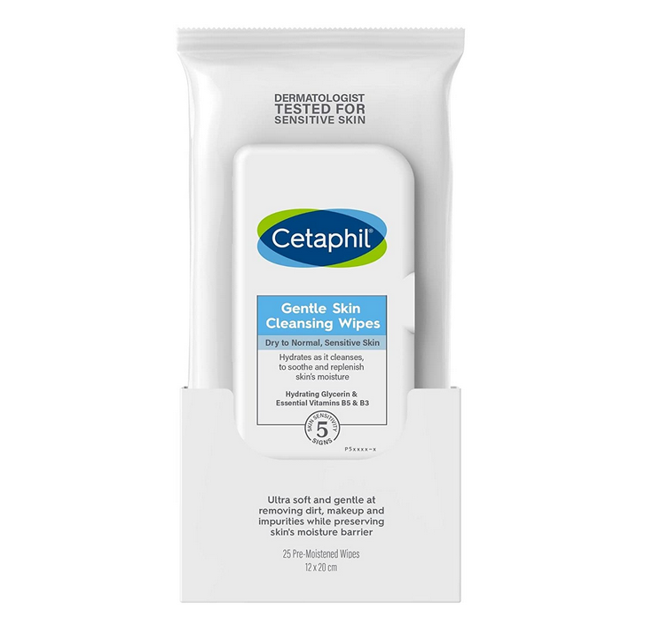 Cetaphil Gentle Skin Wipes Cleansing 25 Cleansing Cloths