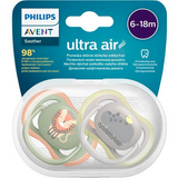 Avent Ultra Air Soother 6-18 Months Deco 2 Pack (Colours and Designs may vary)