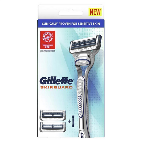 Gillette Skinguard Manual Razor + 2 Blade Refills