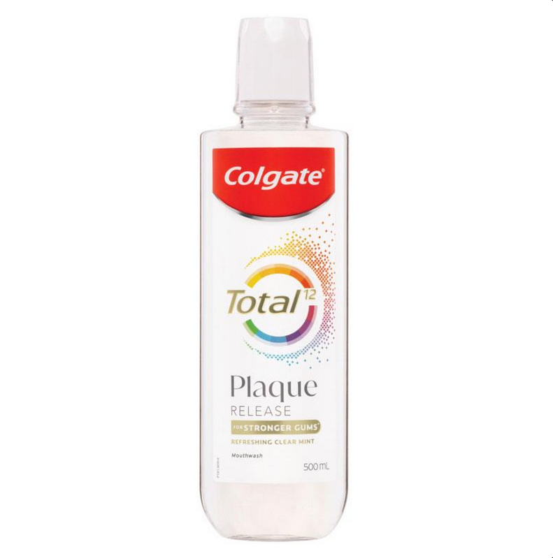 Colgate Mouthwash Total Plaque Release Clear Mint 500mL