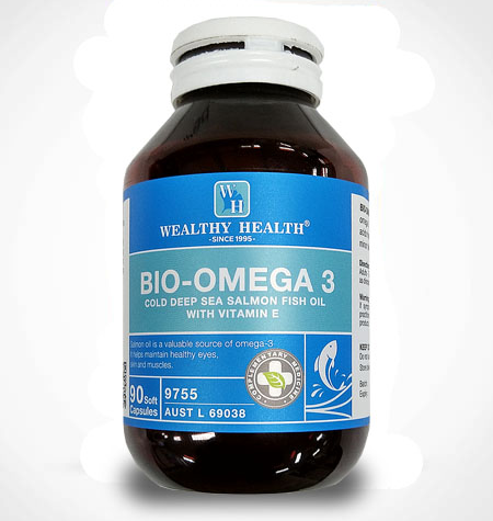 Wealthy Health BIO OMEGA 3 Salmon Fish Oil With Vitamin E 90 Capsules