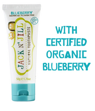 Load image into Gallery viewer, Jack N&#39; Jill Natural Toothpaste Organic Blueberry 50g