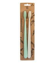 Load image into Gallery viewer, The Natural Family Co Bio Toothbrush TM Ivory Desert &amp; River Mint Twin Pack