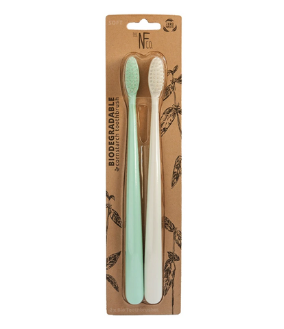 The Natural Family Co Bio Toothbrush TM Ivory Desert & River Mint Twin Pack
