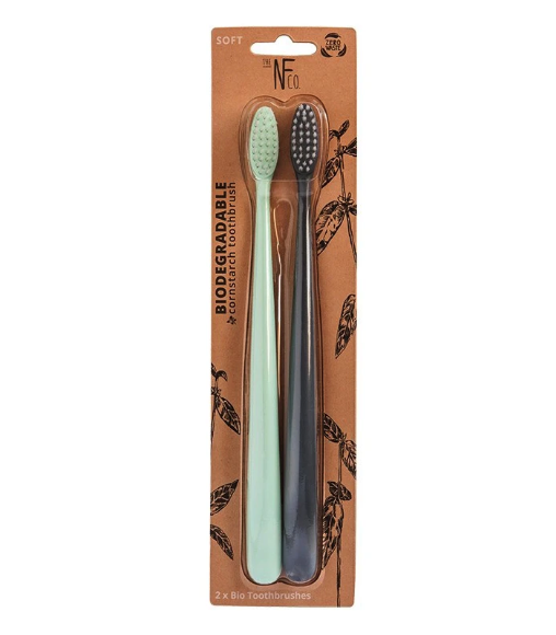 The Natural Family Co Bio Toothbrush TM River Mint & Monsoon Mist Twin Pack
