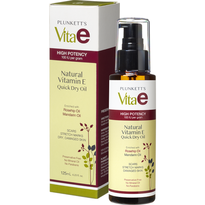 Plunkett's Vita E Pure Vitamin E Quick Dry Oil Pump 125mL