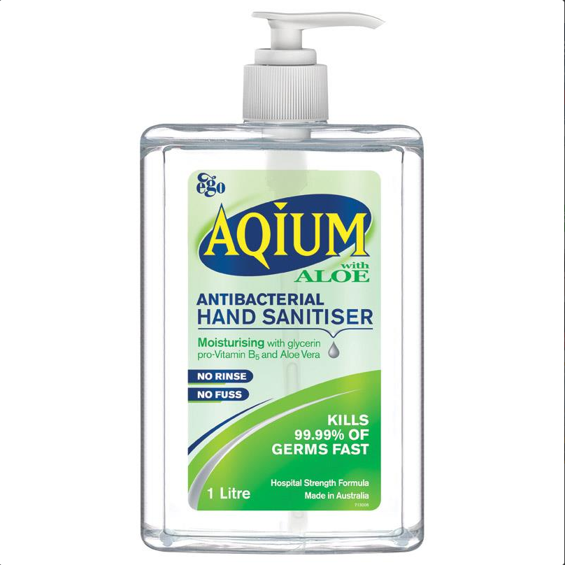 Aqium Antibacterial Hand Sanitiser (Aloe) 1L